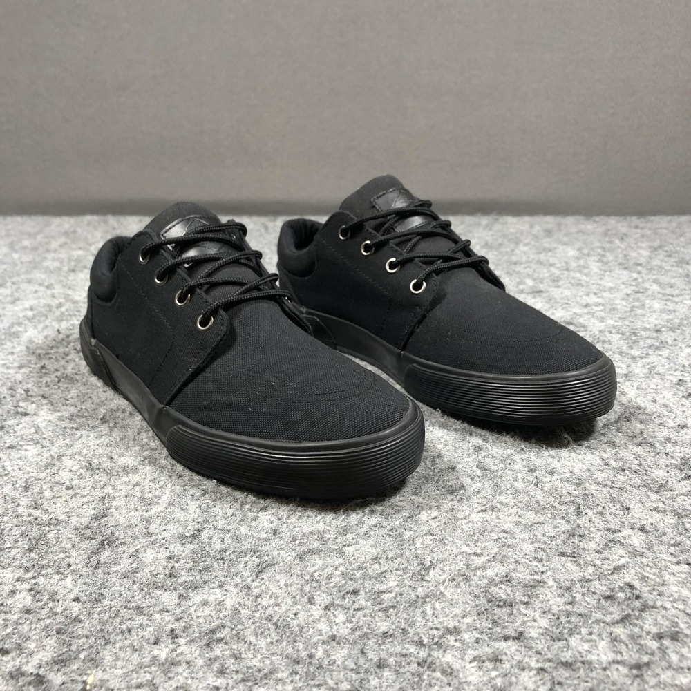 St. John's Bay Shoes Mens Size 8.5 Black Canvas Lace Up Casual SJB Bryce